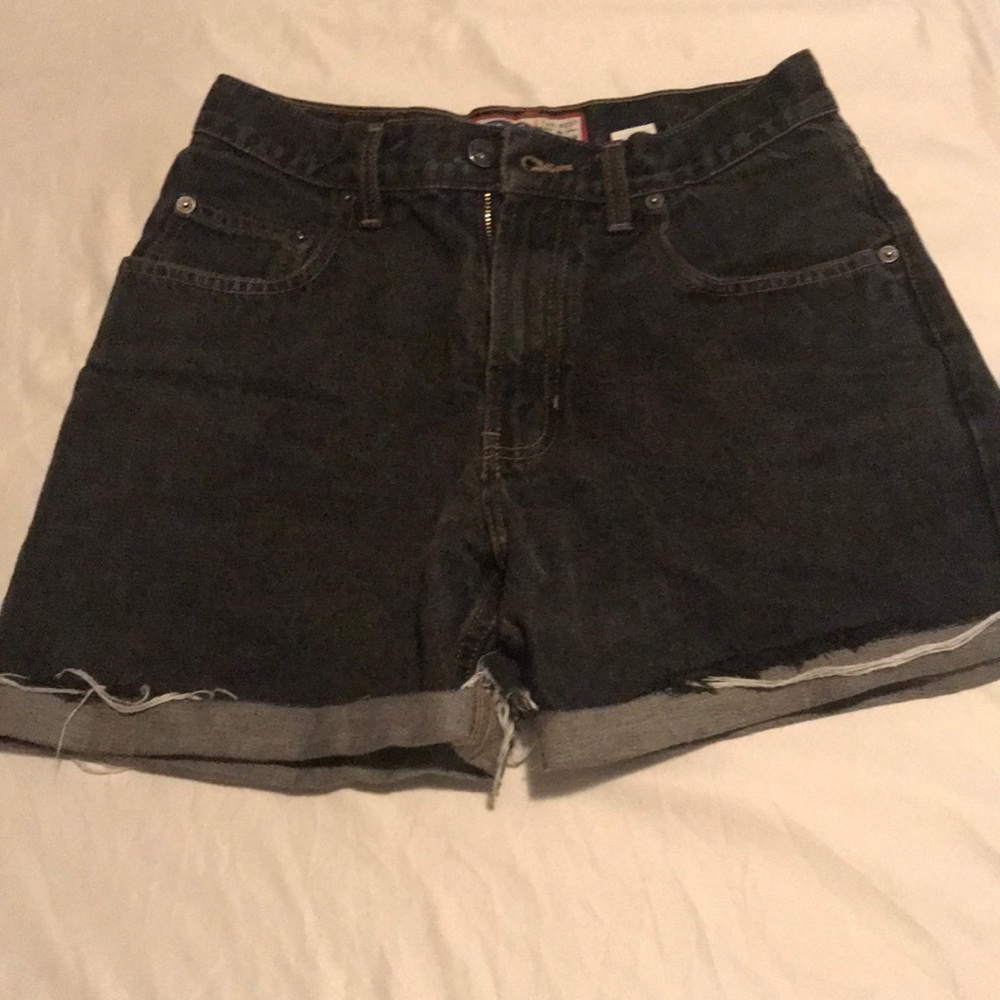 DIY Black jean shorts